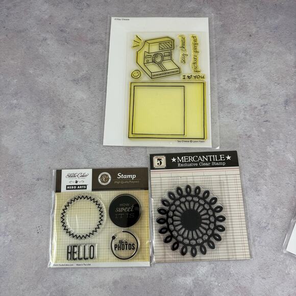 Lot of 6 Stamps Background Scrapbooking Circle Photo Studio Calico Hero Arts - Picture 2 of 5